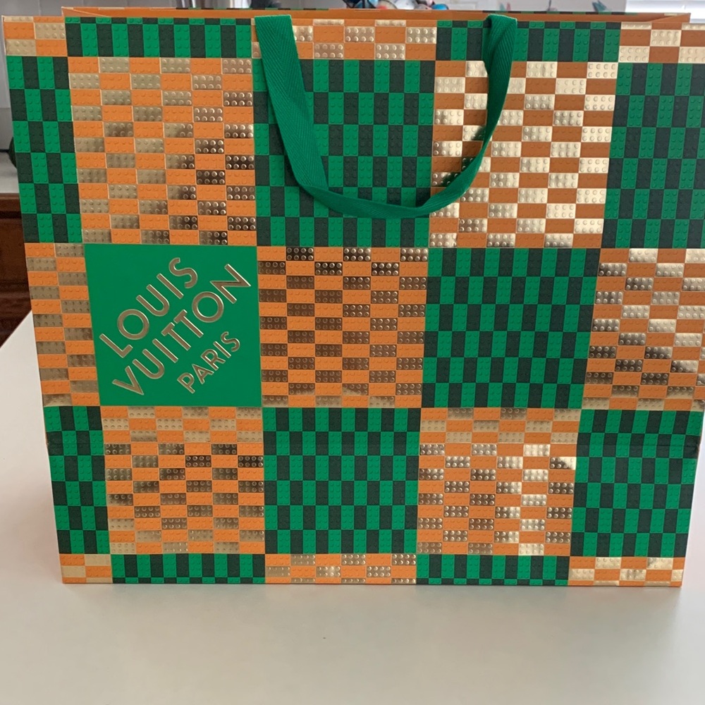 Louis Vuitton Green and Gold Checkered Bag